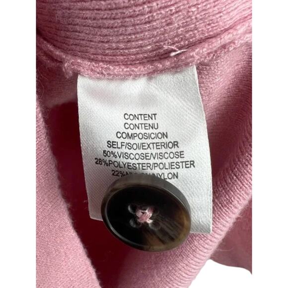 NWT WAYF Women's Pink Quarter Button Long Sleeve Sweater  XS - Picture 6 of 7